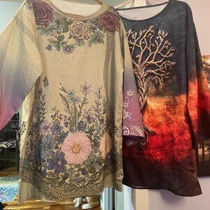 2 ladies long sleeve tops